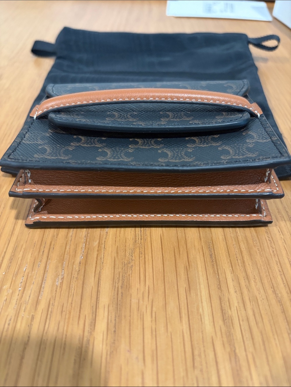 Celine Brown Monogram Triomphe Card Holder Wallet - Picture 6 of 7